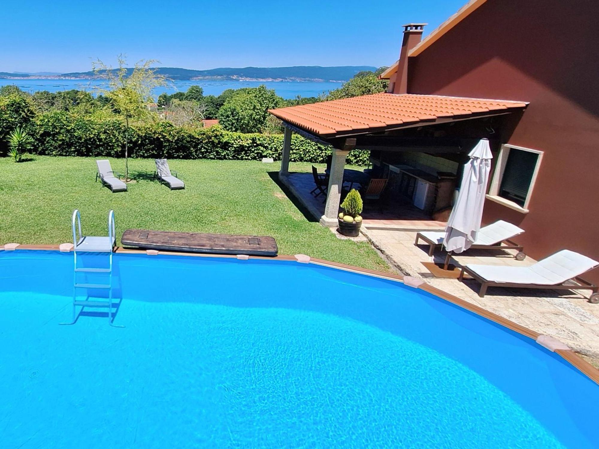 Chalet Rural 400 m playa piscina barbacoa chimenea Bueu Esterno foto